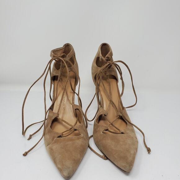Banana Republic Nude lace up point toe heels 9.5 Excellent condition - Picture 4 of 8